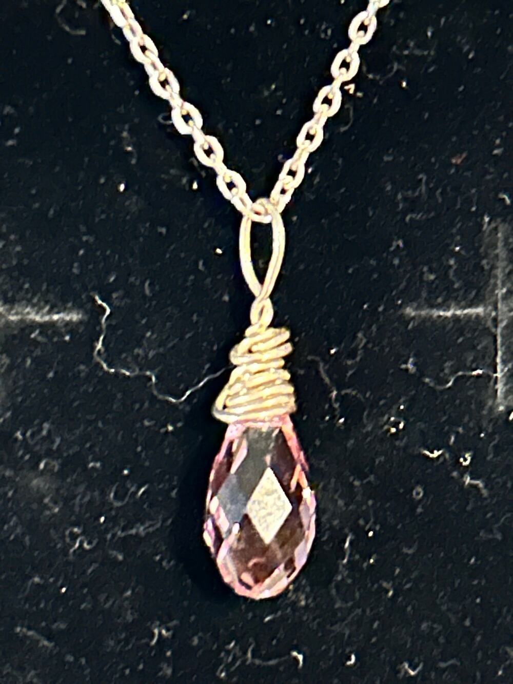 Rose de France Pink Amethyst Necklace 925 Sterling Silver 18"